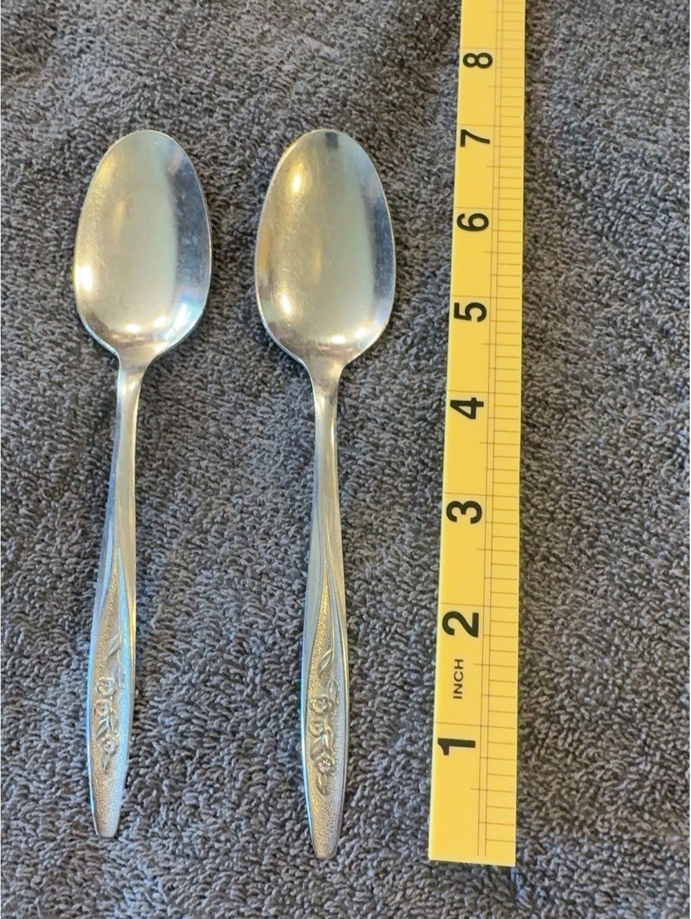 Vintage Superior Stainless USA Chapel Hill Soup Spoons Set of 2 Floral